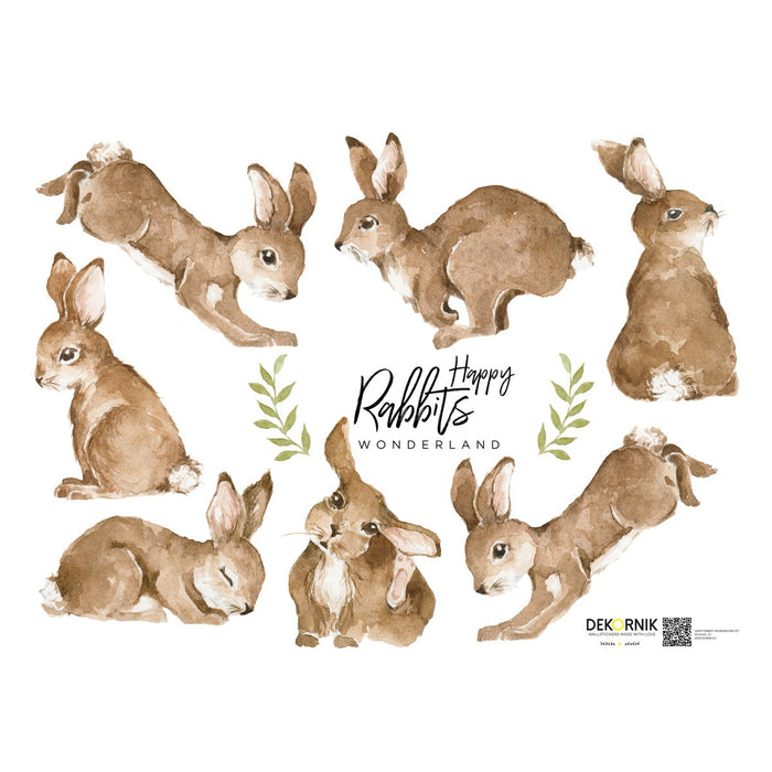 DEKORNIK Happy Rabbits Wonderland Wall Decal Set