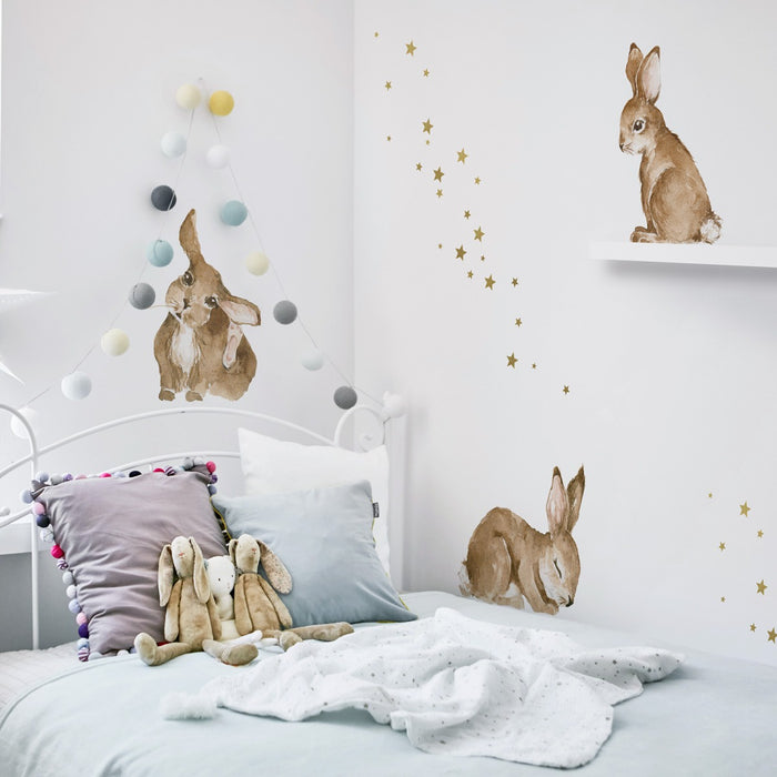 DEKORNIK Happy Rabbits Wonderland Wall Decal Set