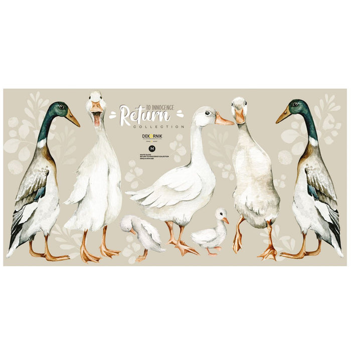 DEKORNIK White Ducks Wall Decal Set