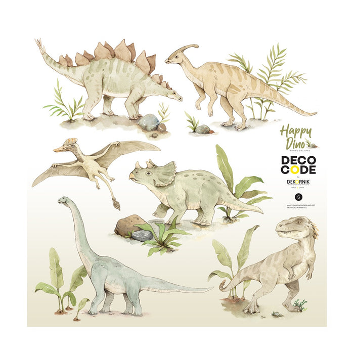 DEKORNIK Happy Dino Wonderland Wall Decal Set