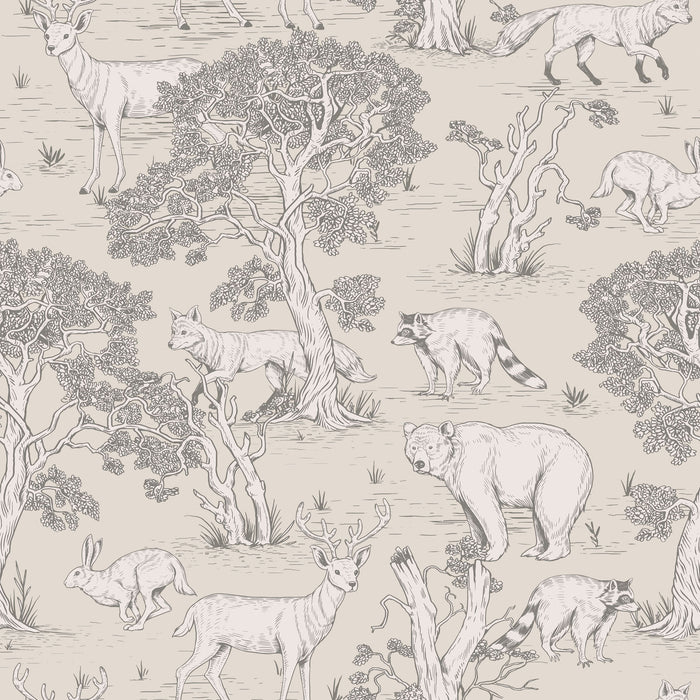 DEKORNIK Sketchbook Animals Natural Wallpaper