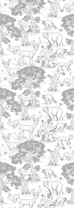 DEKORNIK Sketchbook Animals White Wallpaper