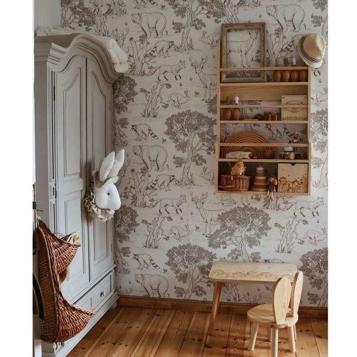 DEKORNIK Sketchbook Animals White Wallpaper