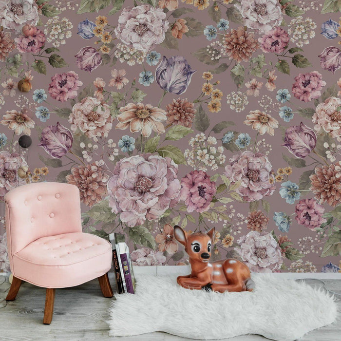 DEKORNIK Bouquet of Flowers Lilac Wallpaper