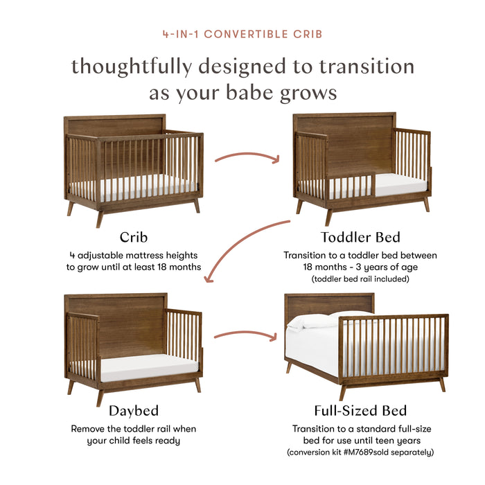 Babyletto Palma 4-in-1 Convertible Crib with Toddler Bed Conversion Kit