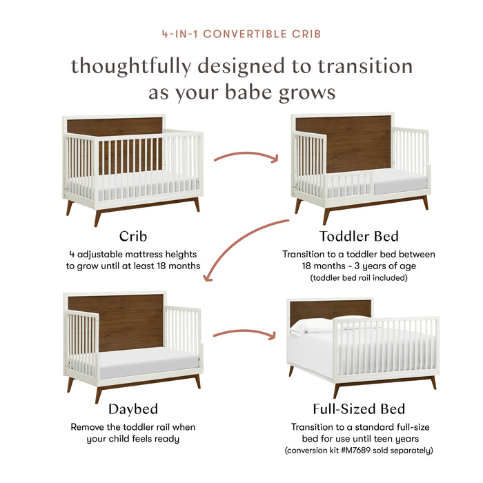 Babyletto Palma 4-in-1 Convertible Crib with Toddler Bed Conversion Kit