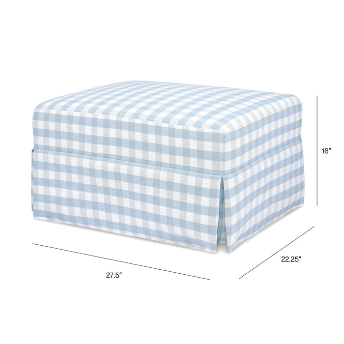 Namesake Crawford Gliding Ottoman in Gingham