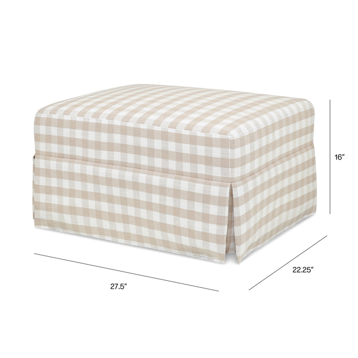 Namesake Crawford Gliding Ottoman in Gingham