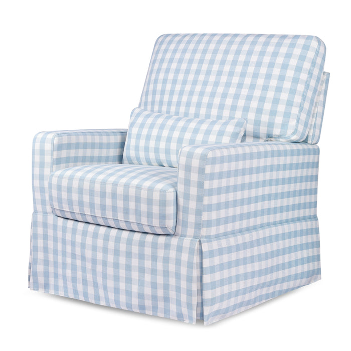 Namesake Crawford Pillowback Comfort Swivel Glider in Gingham