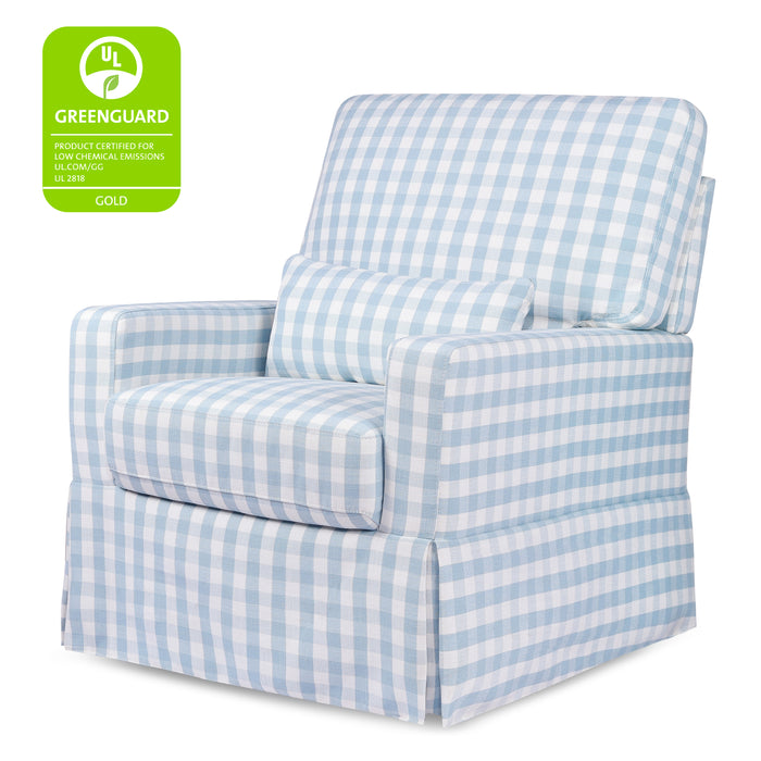 Namesake Crawford Pillowback Comfort Swivel Glider in Gingham