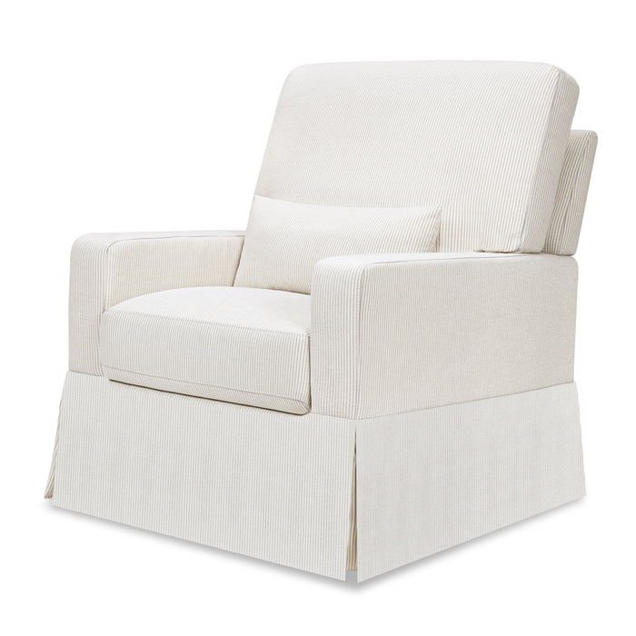 Crawford Pillowback Comfort Swivel Glider in Eco-Performance Fabric | Water Repellent & Stain Resistant