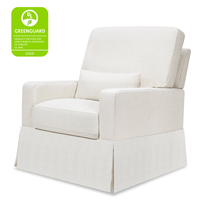 Crawford Pillowback Comfort Swivel Glider in Eco-Performance Fabric | Water Repellent & Stain Resistant