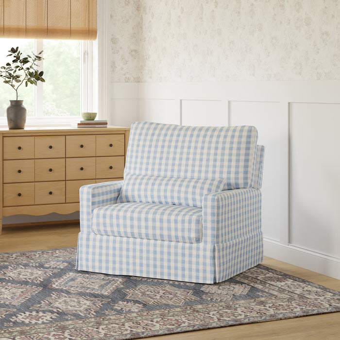 Namesake Crawford Pillowback Chair-and-a-Half Comfort Swivel Glider