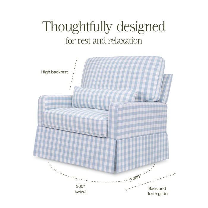 Namesake Crawford Pillowback Chair-and-a-Half Comfort Swivel Glider