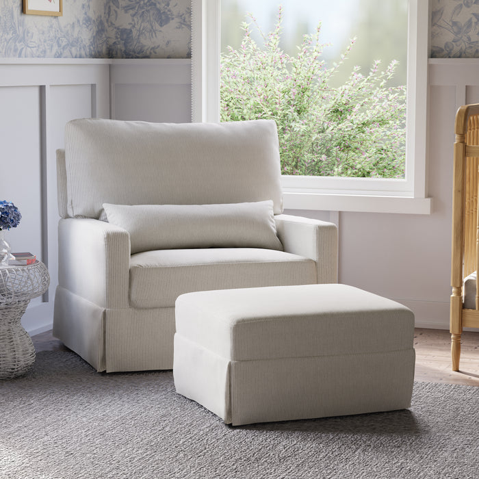 Namesake Crawford Pillowback Chair-and-a-Half Comfort Swivel Glider