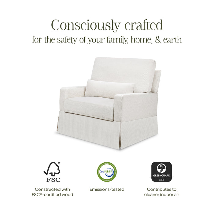 Namesake Crawford Pillowback Chair-and-a-Half Comfort Swivel Glider