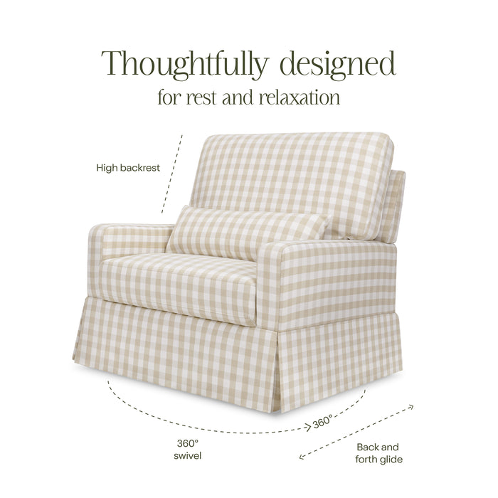 Namesake Crawford Pillowback Chair-and-a-Half Comfort Swivel Glider