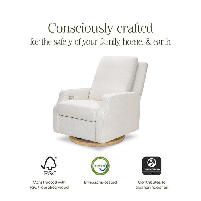 Namesake Crewe Electronic Recliner and Swivel Glider in Eco-Performance Fabric