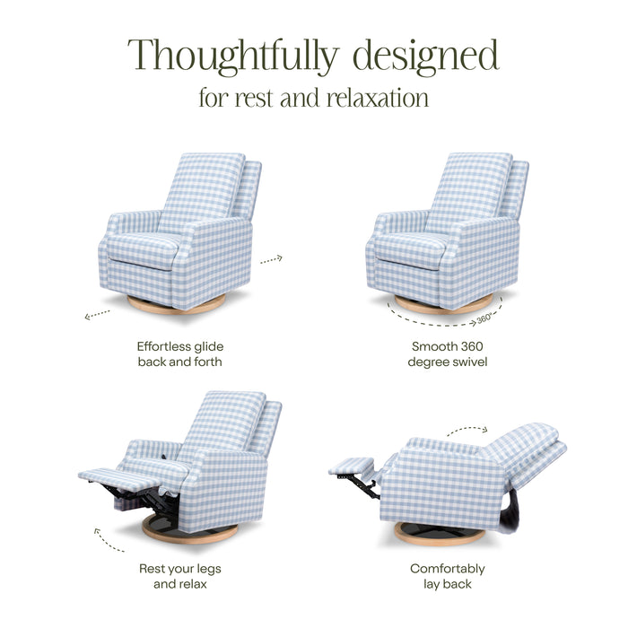 Namesake Crewe Recliner and Swivel Glider in Gingham