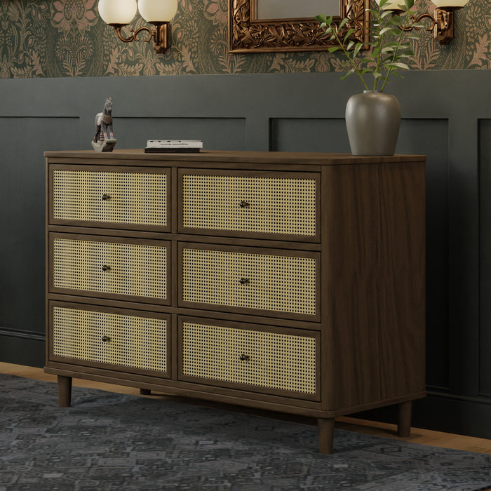 Namesake Marin with Cane 6-Drawer Assembled Dresser