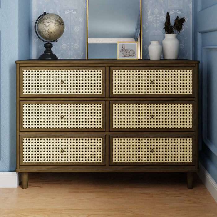 Namesake Marin with Cane 6-Drawer Assembled Dresser