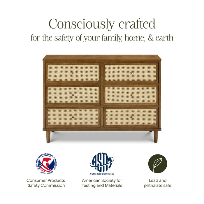 Namesake Marin with Cane 6-Drawer Assembled Dresser