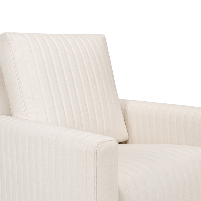 Babyletto Poe Channeled Swivel Glider in Eco-Performance Fabric | Water Repellent & Stain Resistant