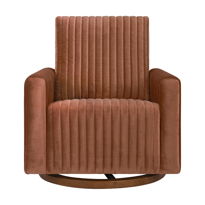 Babyletto Poe Channeled Swivel Glider in Velvet