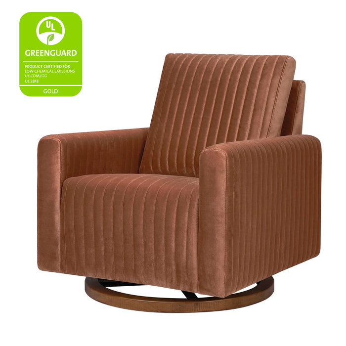 Babyletto Poe Channeled Swivel Glider in Velvet