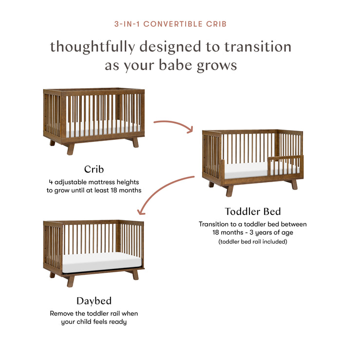 Babyletto Hudson 3-in-1 Convertible Crib with Toddler Bed Conversion Kit