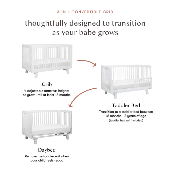 Babyletto Hudson 3-in-1 Convertible Crib with Toddler Bed Conversion Kit