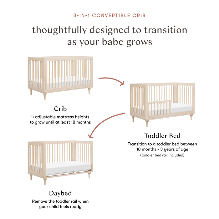 Babyletto Lolly 3-in-1 Convertible Crib with Toddler Bed Conversion Kit