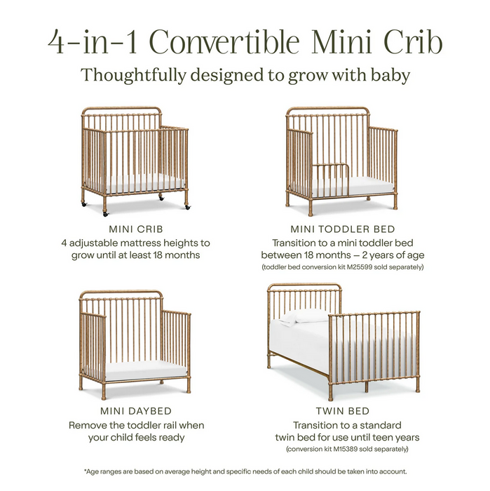 Namesake Winston 4-in-1 Convertible Mini Crib