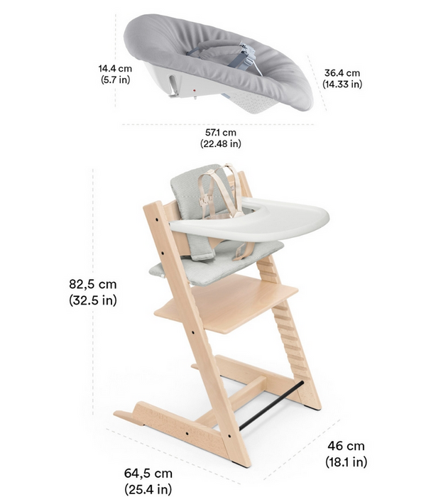 Stokke® Tripp Trapp® Newborn Complete Bundle | High Chair² + Cushion + Tray + Baby Set + Newborn Set