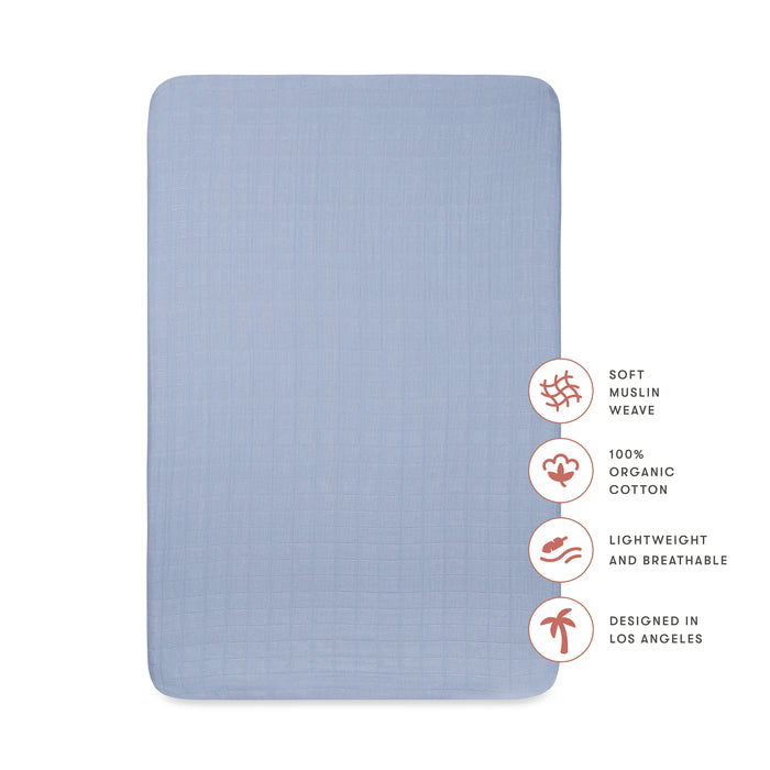 Babyletto Mini Crib Sheet in GOTS Certified Organic Muslin Cotton