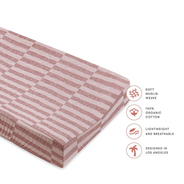 Babyletto Quilted Changing Pad Cover in GOTS Certified Organic Muslin Cotton