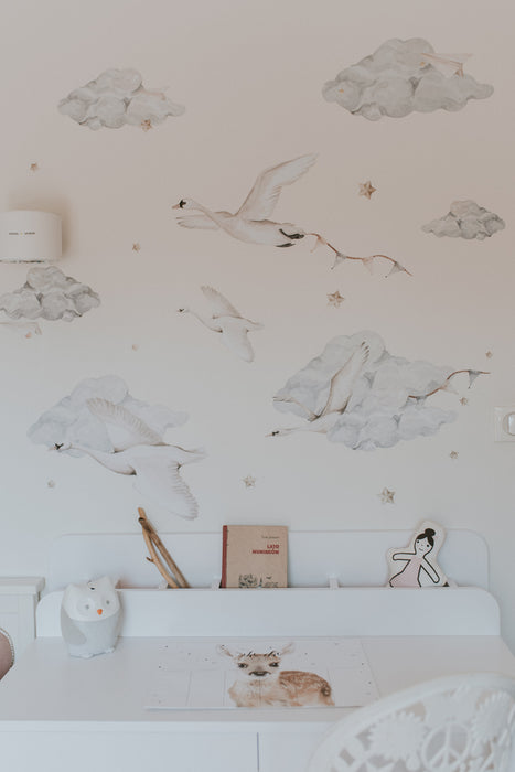 DEKORNIK Swans Wall Decal Set