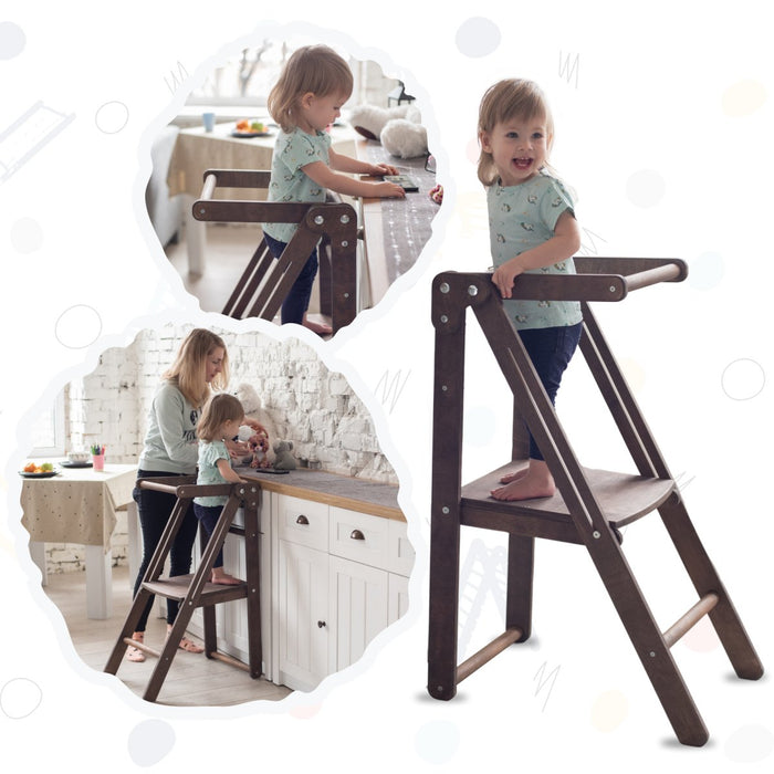 Foldable Step Stool for Toddlers - Kid Chair That Grows - Beige
