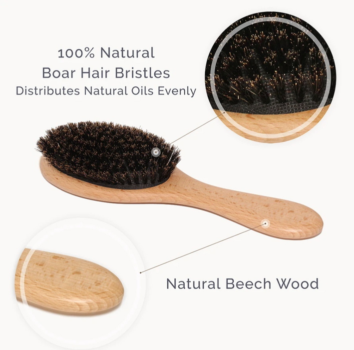3-Piece Wooden Baby Hair Brush Set by Natemia